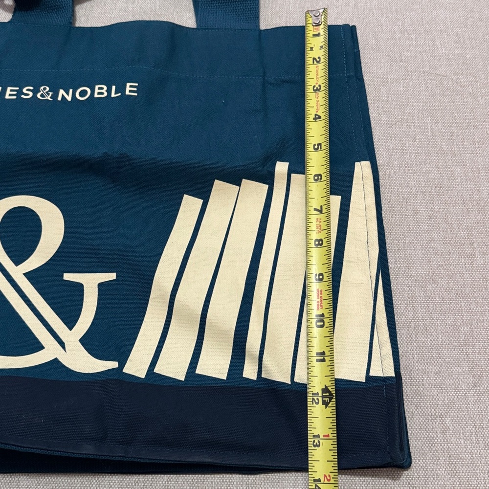 NEW Barnes & Noble Cotton Tote “re-wrap” Fair Trade-Women Made Product-Teal - Picture 12 of 14